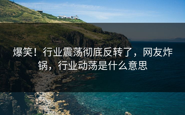 爆笑！行业震荡彻底反转了，网友炸锅，行业动荡是什么意思
