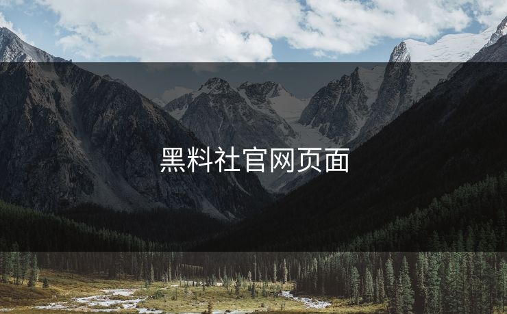 黑料社官网页面