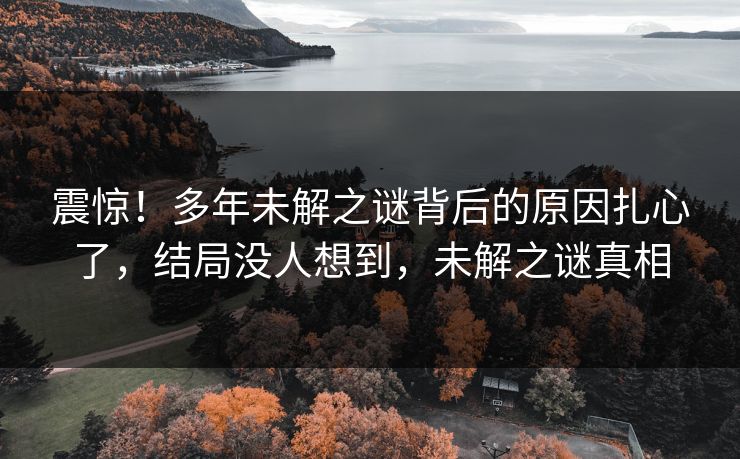 震惊！多年未解之谜背后的原因扎心了，结局没人想到，未解之谜真相